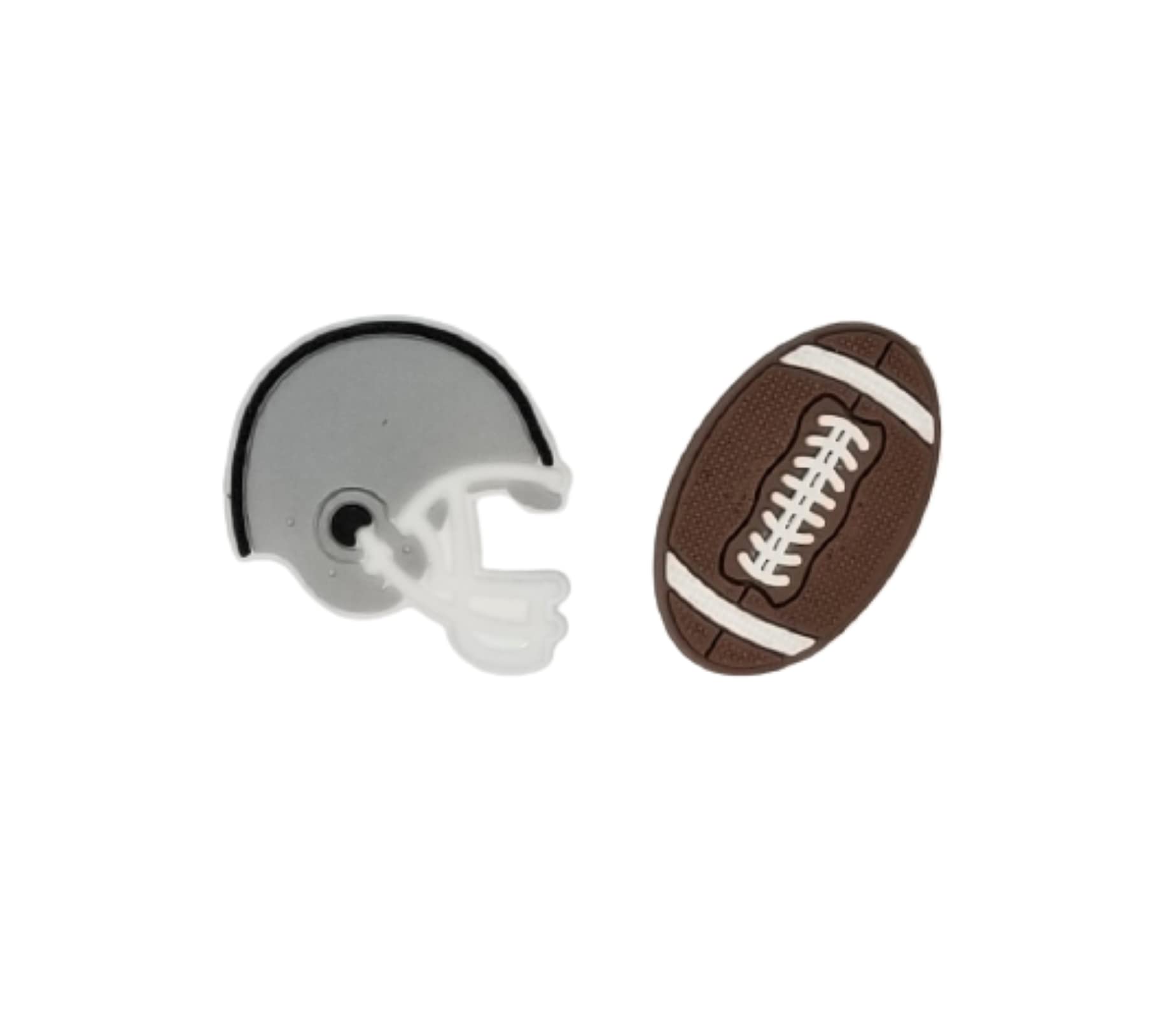 Football Shoe Charms for Crocs - Set of 2 Raider Color Sports Ball Charms with Wristbands - Perfect for Game Day, Sports Fans & Crocs Enthusiasts