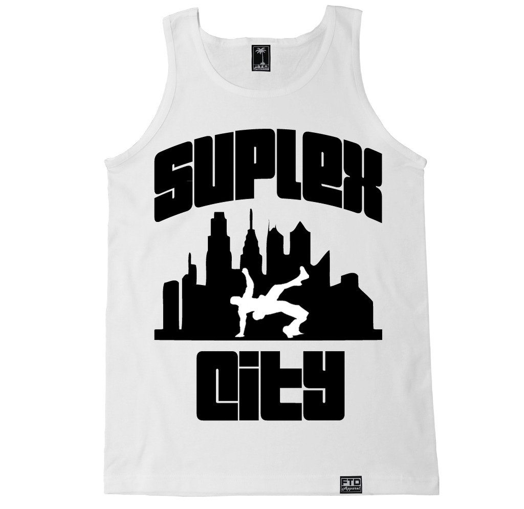 FTD Apparel Men's Suplex City Tank Top - Breathable Workout Shirt for Gym, Wrestling & MMA Training - Comfortable Athletic Sleeveless Tee