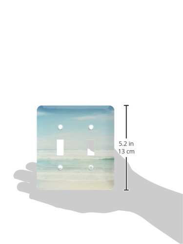 3D Rose Gentle Ocean Waves Beach Theme Art Light Switch Cover - Decorative Wall Plate for Bathroom, Bedroom, and Coastal Home Decor