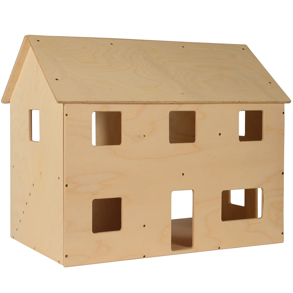 Premium Baltic Birch Wood Dollhouse - Handcrafted, Durable & Eco-Friendly Wooden Toy for Kids | Perfect for Classroom Play, Homeschooling & Pretend Play Activities