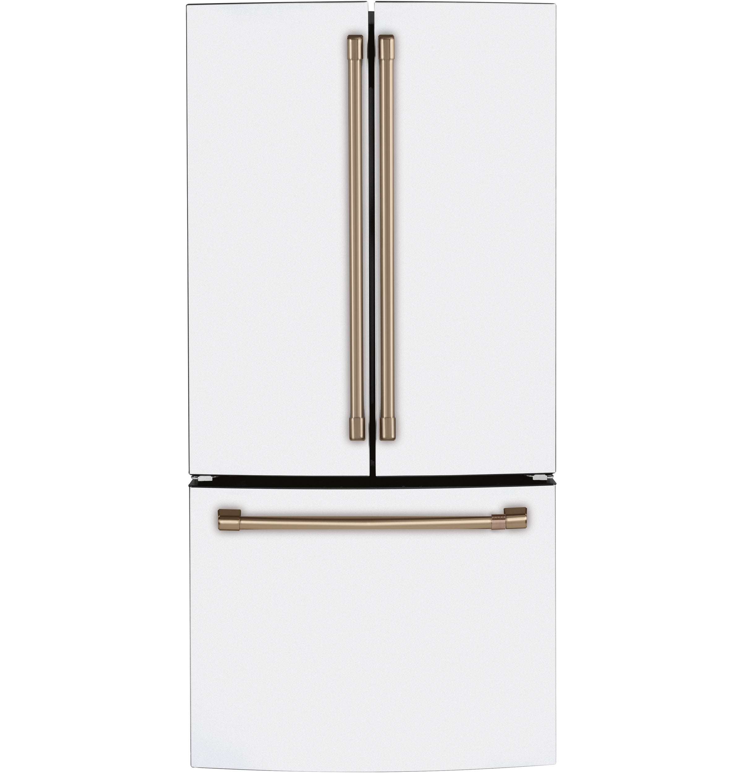 Matte White 33-Inch Counter Depth French Door Refrigerator - 18.6 Cu. Ft. Energy Efficient Stainless Steel Smart Fridge for Modern Kitchen (CWE19SP4NW2) - Perfect for Open Concept Homes & Entertaining