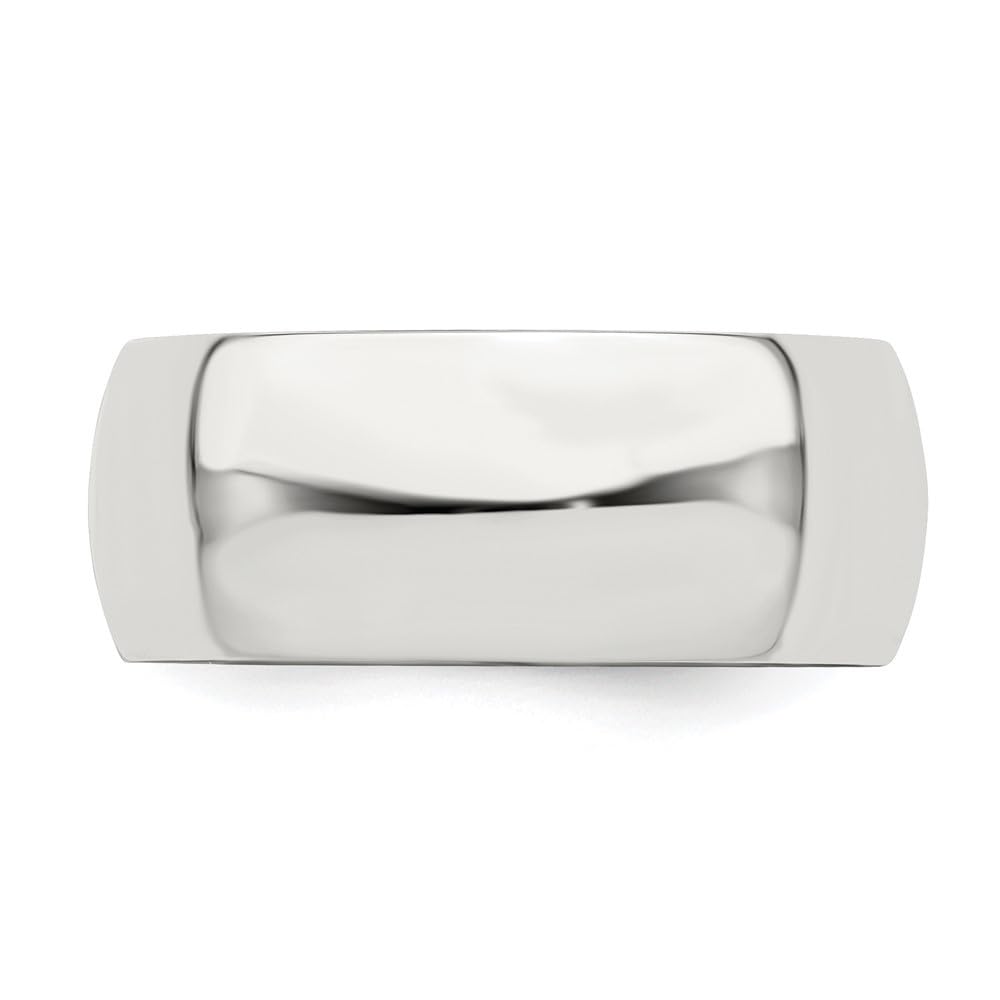 Diamond2Deal 8mm Solid 925 Sterling Silver Half-Round Wedding Band Ring for Men & Women - Perfect for Engagement, Anniversary, and Everyday Wear