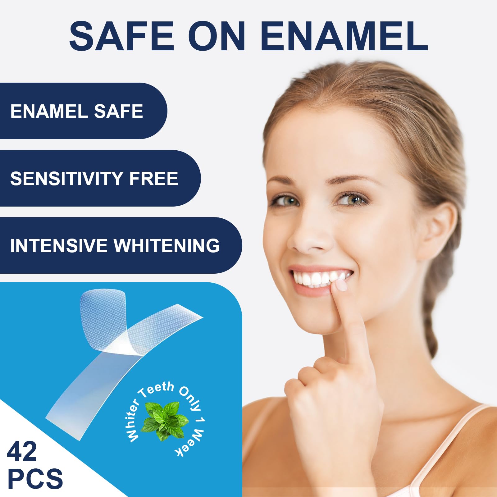 Professional Teeth Whitening Strips - 42 Whitening Strips for 21 Sessions, Safe for Enamel with Mouth Opener Included | Brighten Your Smile for Weddings, Job Interviews & Special Occasions