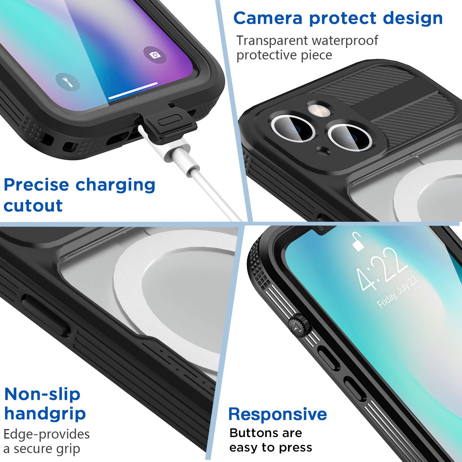 **AICase Waterproof Case for iPhone 14 (6.1