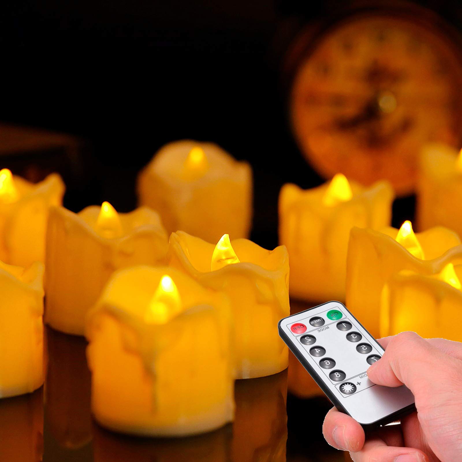 4 LED Flameless Tealight Candles with Timer & Remote - for Parties, Weddings, Holidays
