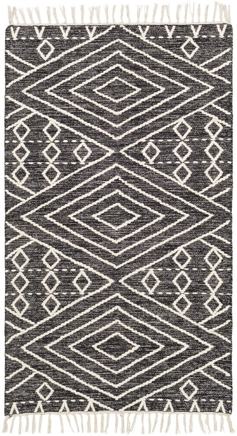 Mark&Day 5x7 Marlow Global Black Area Rug - Soft Beige Carpet for Living Room, Bedroom, Kitchen - Non-Slip & Durable (5' x 7'6