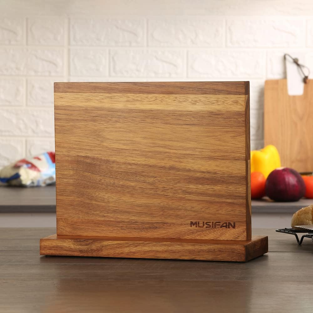 Premium Magnetic Knife Holder - Strong Magnetic Knife Block Stand for Kitchen Knives - Safe Cutlery Storage & Display Rack - Perfect for Home Chefs & Professional Kitchens