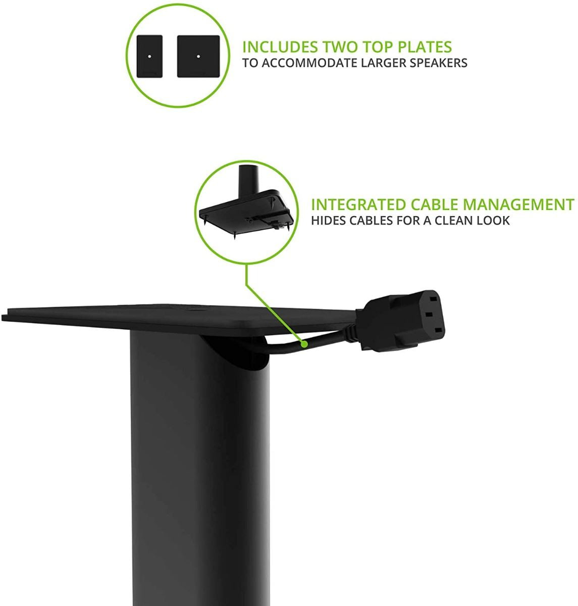 Kanto SP32PL 32-Inch Adjustable Speaker Floor Stands for Home Theater & Studio Monitors - Heavy Duty, Stable & Durable Speaker Stands for Bookshelf & Surround Sound Speakers