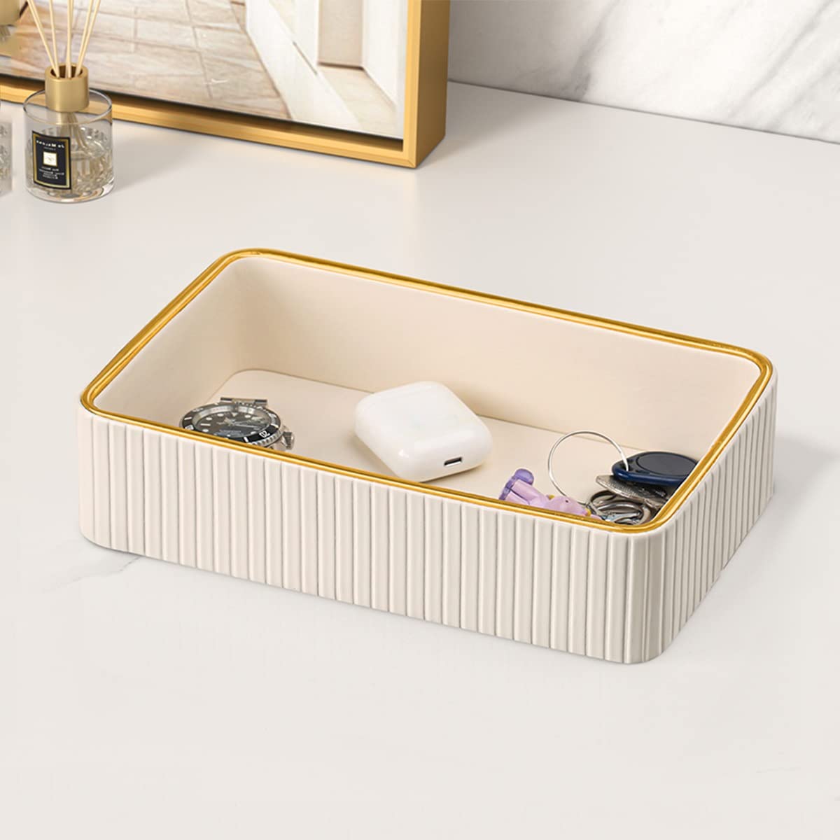 Nordic Resin Entryway Tray - Key & Jewelry Organizer for Home Decor