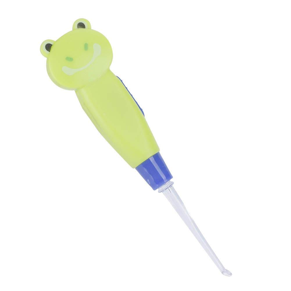 TOPIKIDS LED Lighted Ear Wax Cleaner for Kids - Cartoon Luminous Ear Pick with Flashlight, Safe Plastic Earwax Removal Tool (Green) - Perfect for Gentle Ear Cleaning at Home & Travel