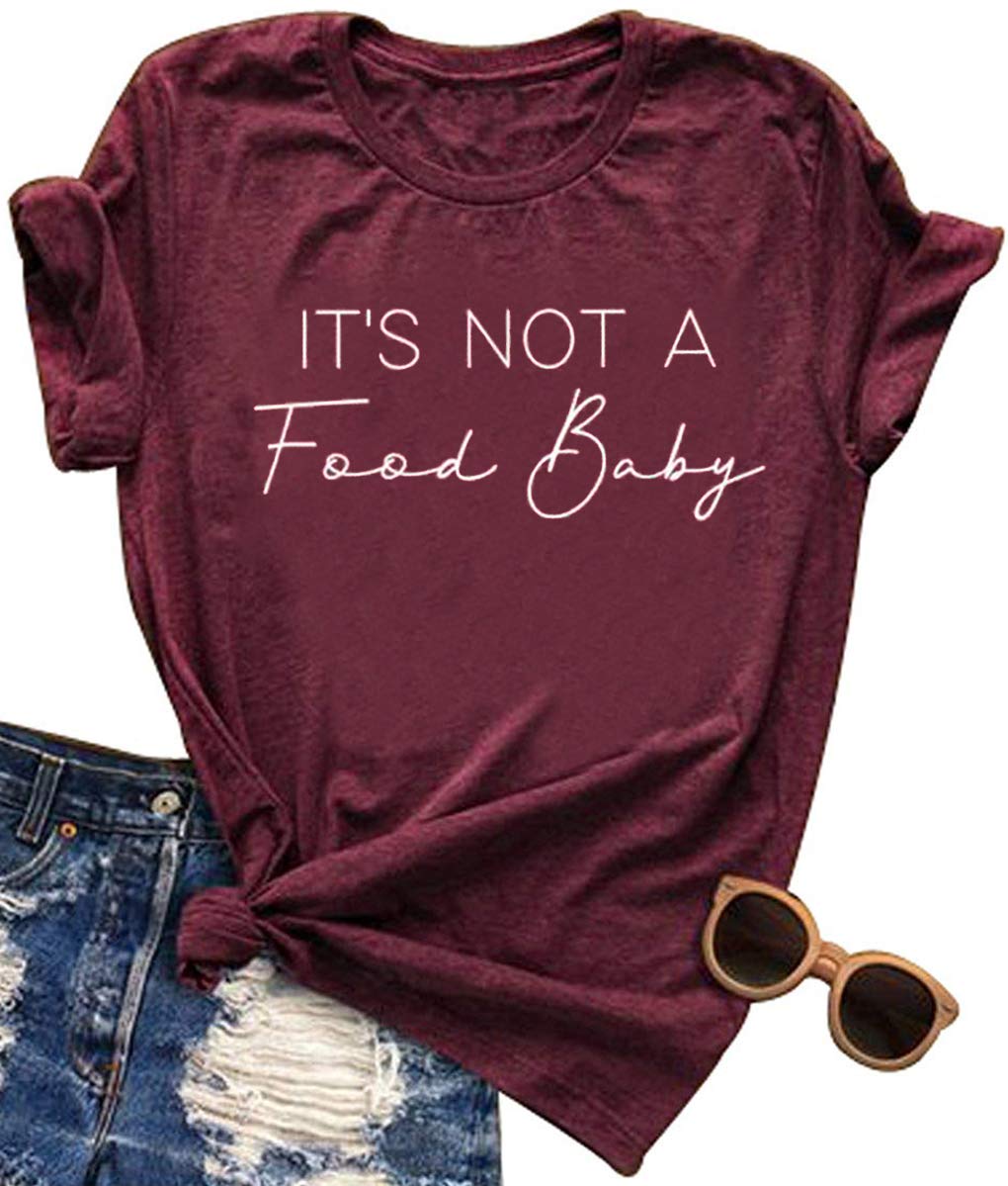 Funny Maternity T-Shirt for Women - 'It's Not a Food Baby' Pregnancy Tee - Casual Loose Fit Short Sleeve Top - Perfect for Baby Showers, Pregnancy Announcements & Everyday Wear