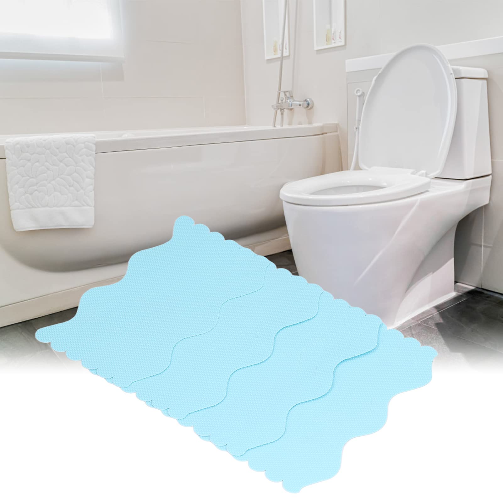 Non-Slip Bathtub Stickers - Waterproof Self-Adhesive Shower Grip Strips with Scraper | Anti-Slip Safety Decals for Bathroom, Kitchen & Stairs | Perfect for Wet Floors, Showers & Slippery Surfaces