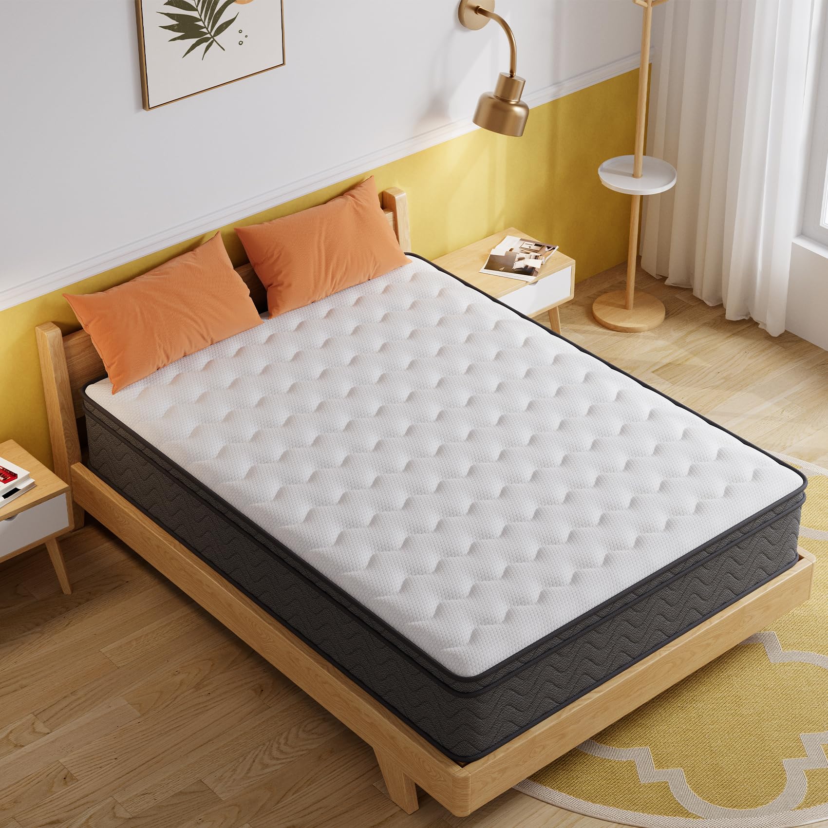 10 Inch Full Size Mattress in a Box - Memory Foam Hybrid with Pocket Springs - Medium Firm Feel - Edge Support & Pressure Relief - CertiPUR-US Certified - Perfect for Guest Rooms, Dorms & Apartments