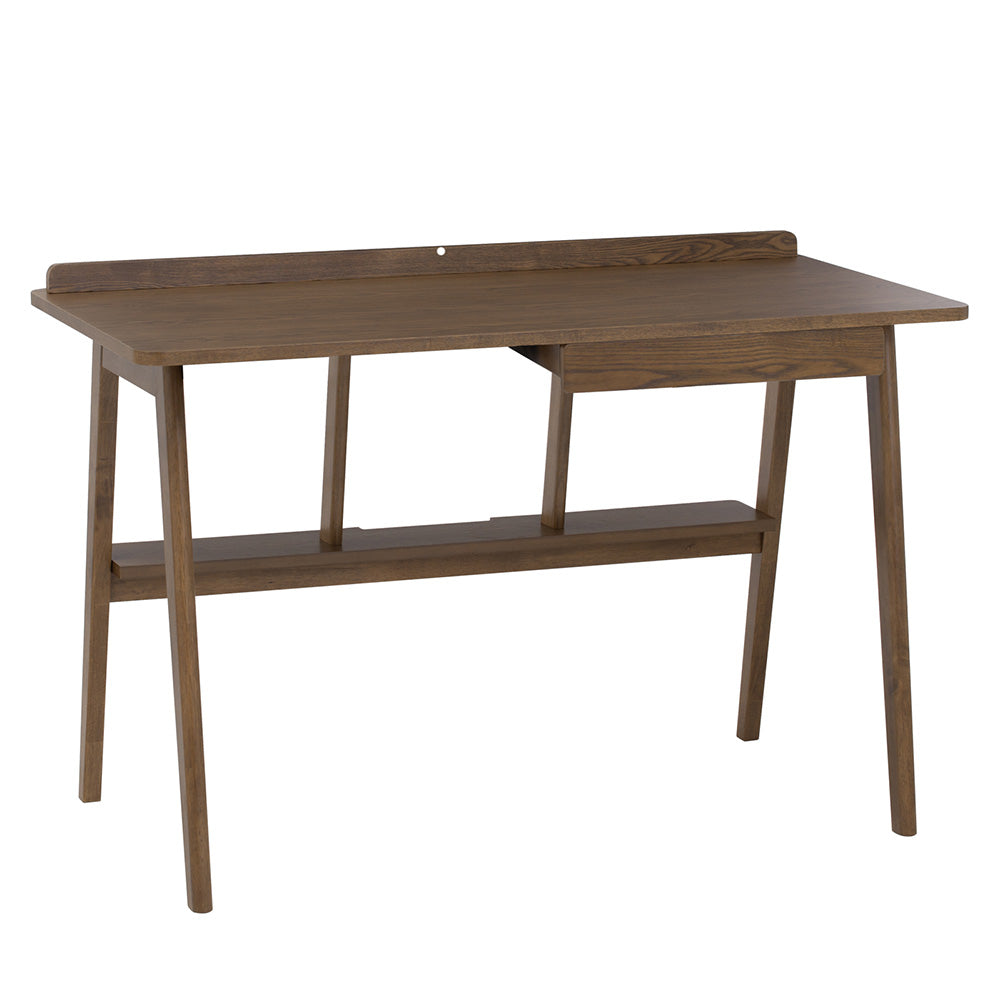 COLT 120cm Walnut Study Desk - Modern Writing Desk for Home Office, Dorm Room & Small Spaces - Sturdy Wooden Computer Desk with Ample Workspace