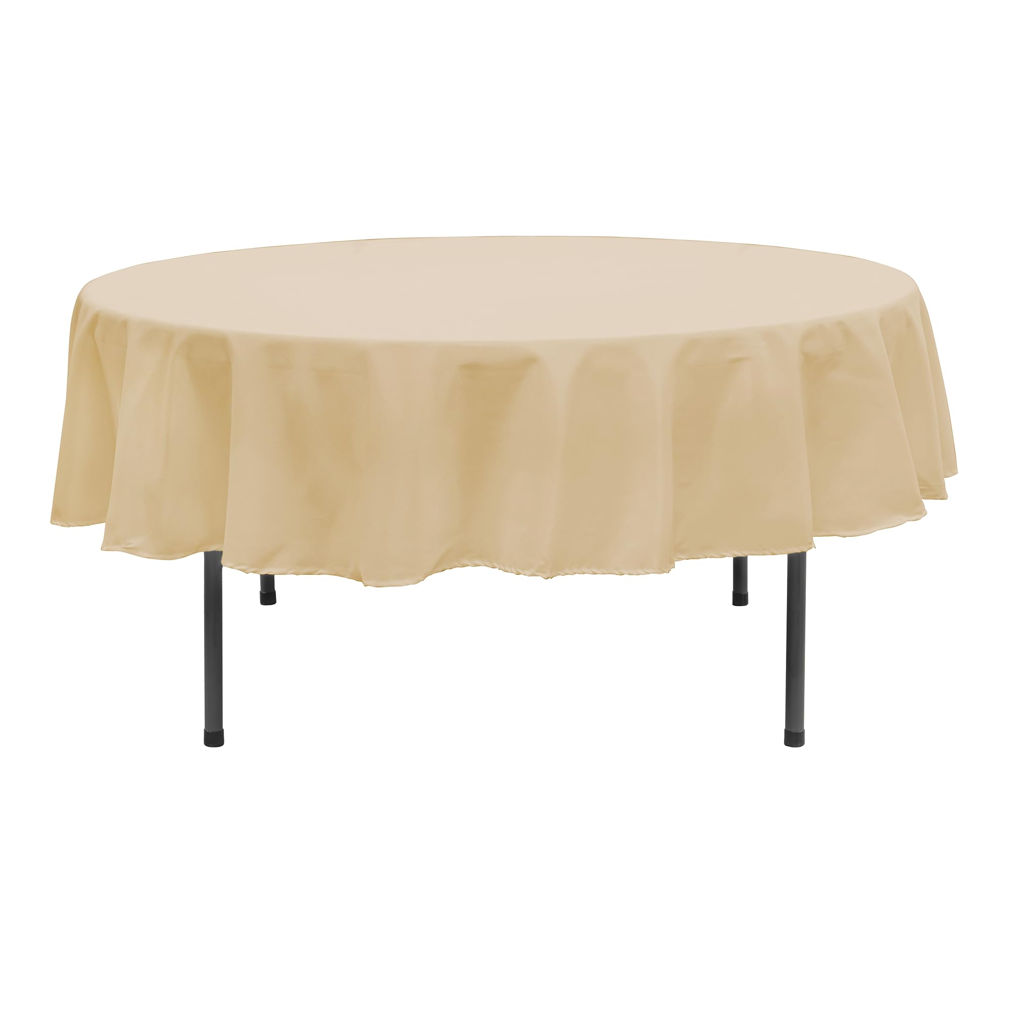 Simply Elegant 90-Inch Round Premium Polyester Tablecloth - Washable Table Cover for Weddings, Parties & Home Decor | Durable Hemmed Design for Dining, Events & Special Occasions (Ivory)