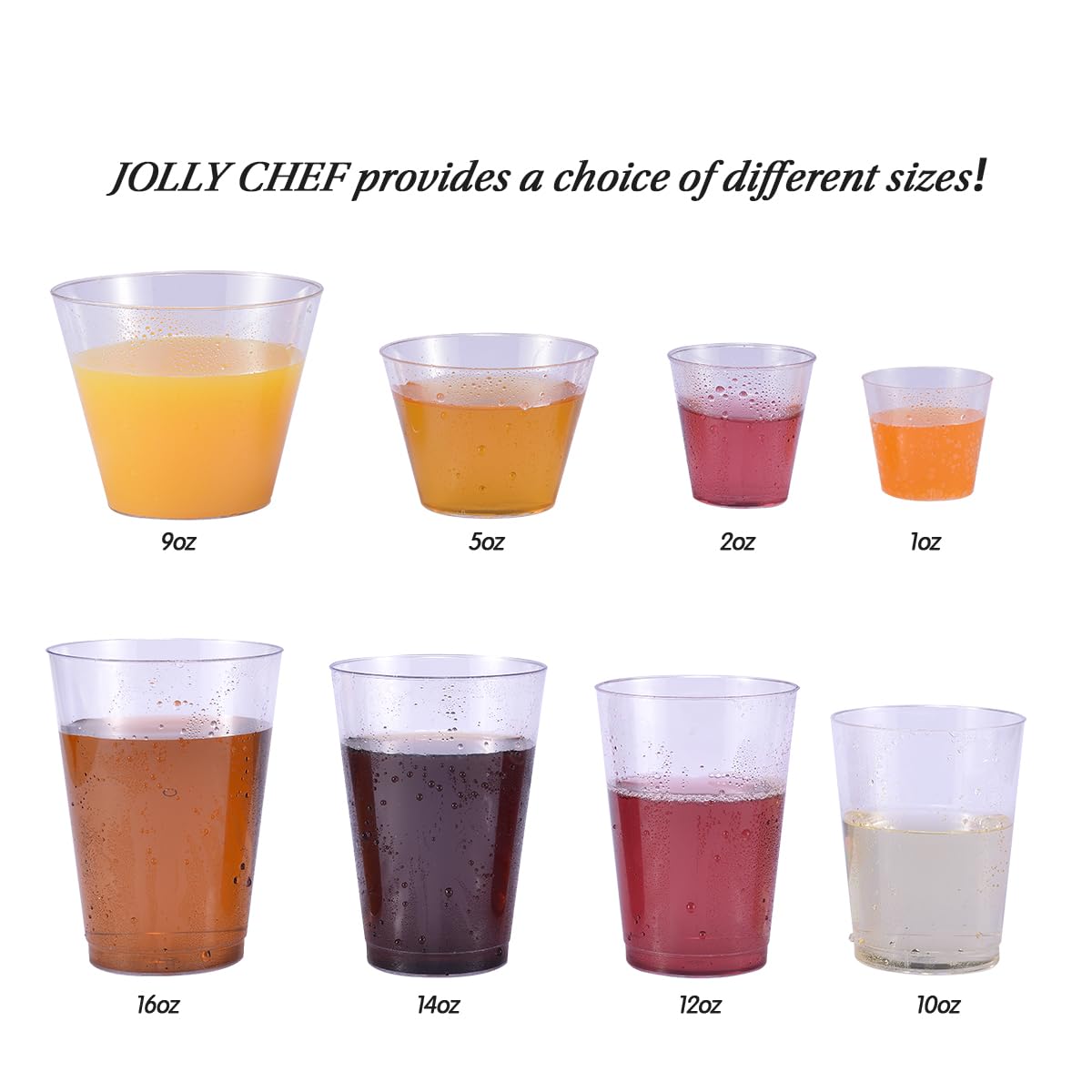 JOLLY CHEF 1000 Pack 1 oz Plastic Shot Glasses - Disposable Tasting Cups for Whiskey, Wine, Cocktails & Food Samples - Perfect for Parties, Events, Catering & Sampling Stations