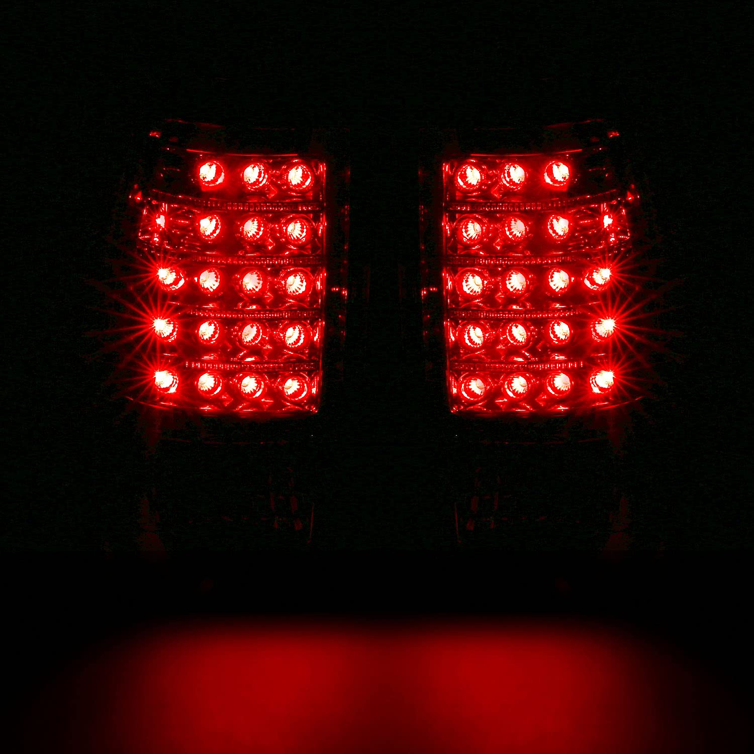 AmeriLite Red/Clear LED Brake Tail Lights Replacement Kit for 1999-2002 Chevy Silverado & 1999-2006 GMC Sierra - Pair (Left & Right Side) - Durable, Bright LED Lights for Enhanced Safety & Style - Perfect for Night Driving, Towing, and Off-Road Adventures