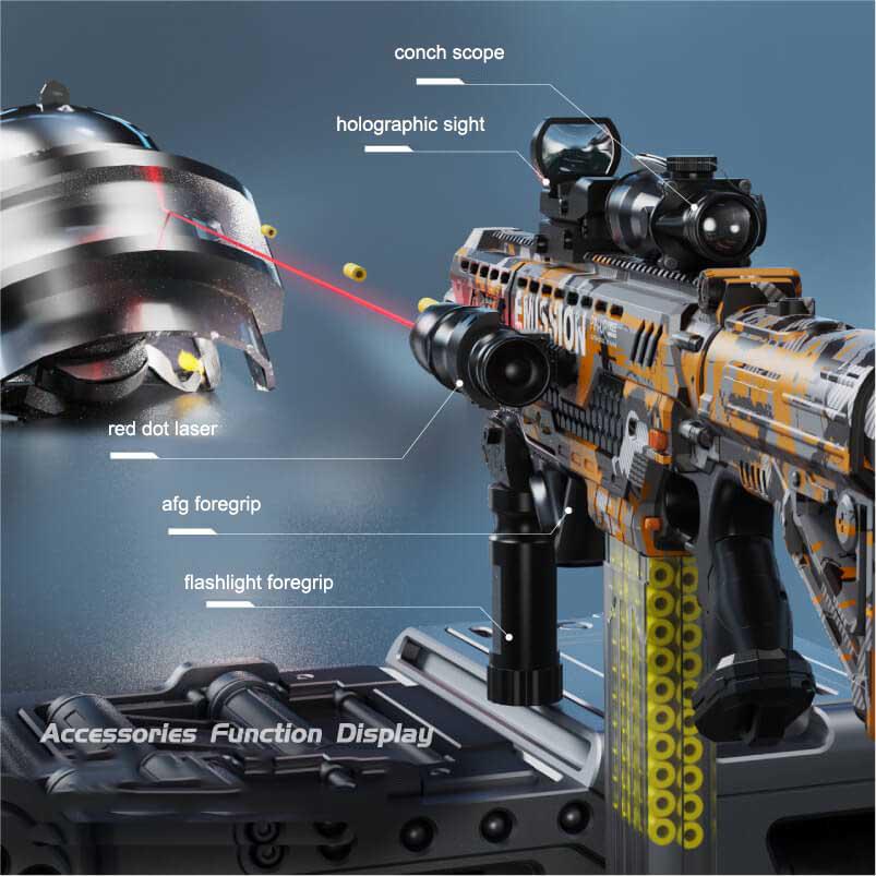 High-Speed V6 Dart Blaster Toy - Rapid Fire Foam Dart Gun for Outdoor & Indoor Nerf Battles, Team Games & Target Practice