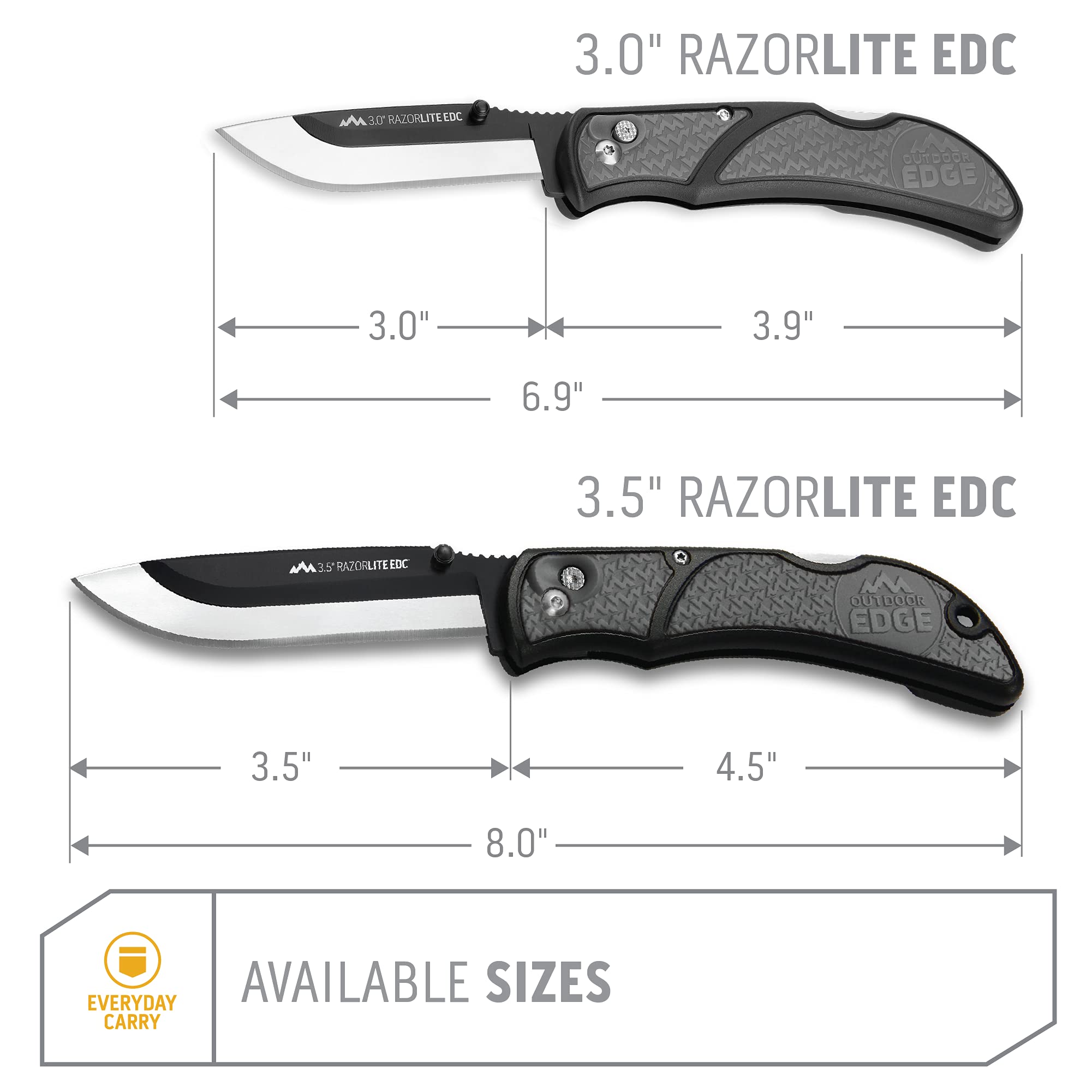 Outdoor Edge RazorLite EDC Folding Knife - Replaceable Blade Pocket Knife for Camping & Hiking