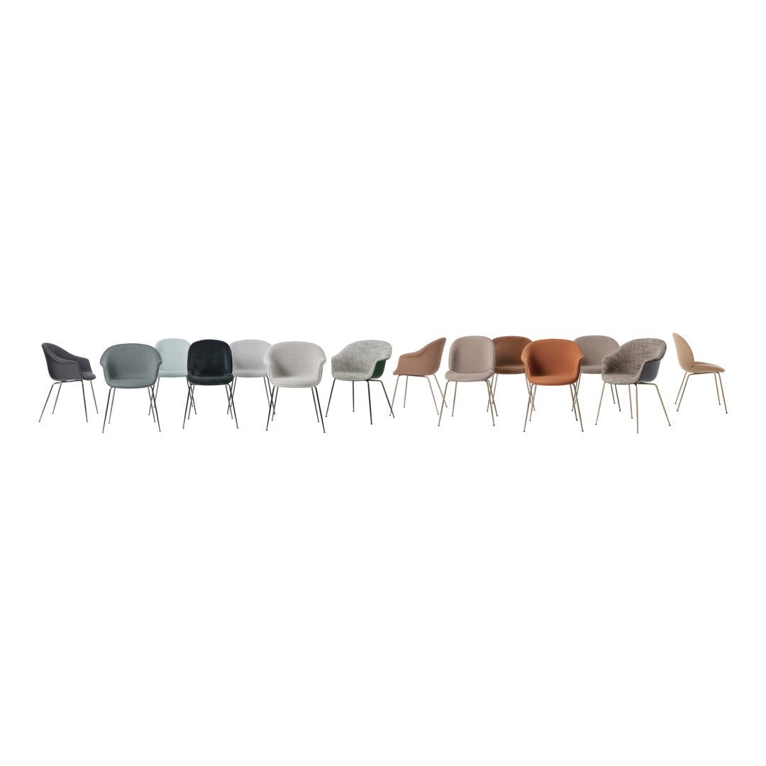 Bat Dining Chair with Conic Base - Fully Upholstered Modern Kitchen Chair for Dining Room, Restaurant & Cafe