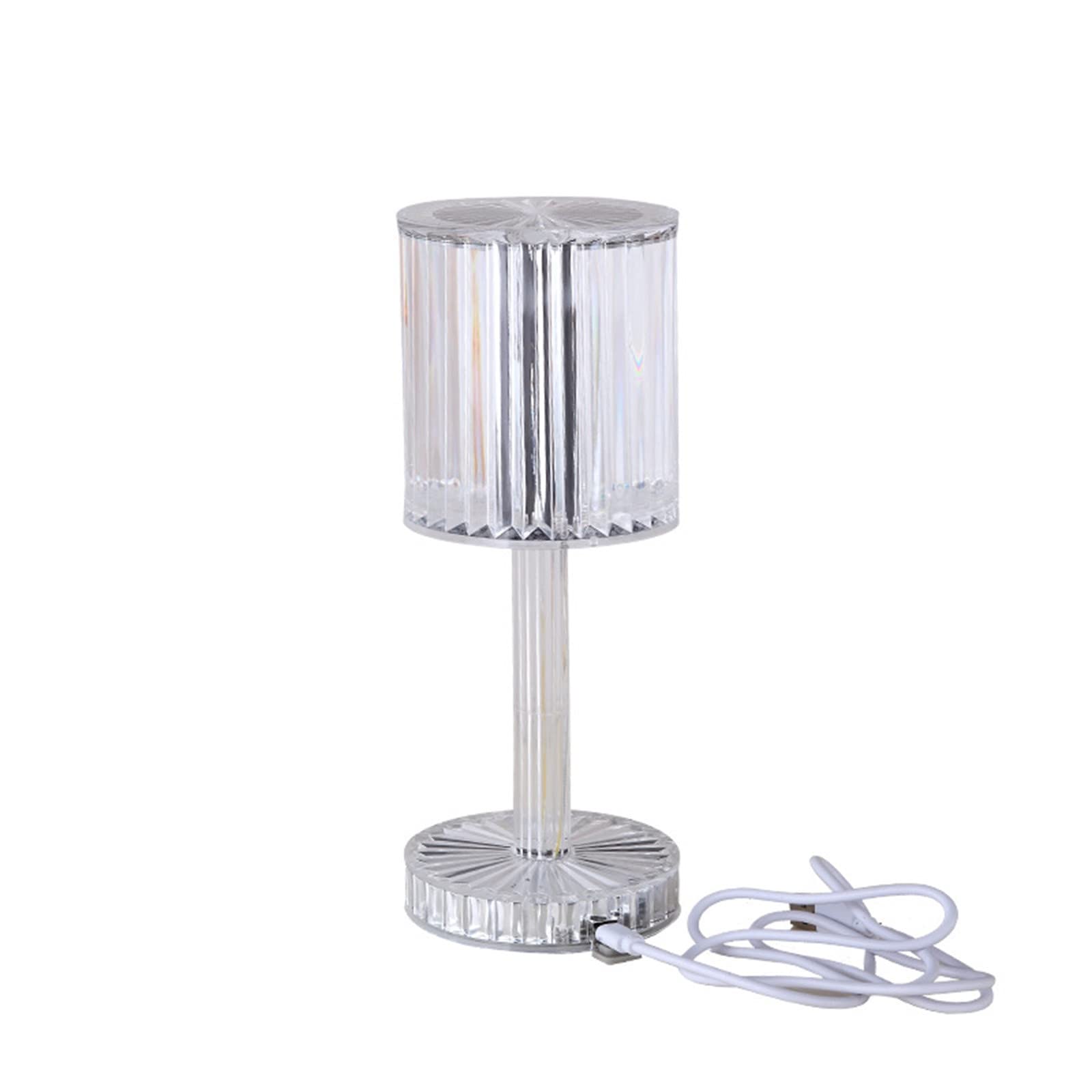 Romantic Acrylic Crystal Table Lamp with USB Charging for Bar & Restaurant - Elegant Atmosphere Lighting for Dining & Home Decor