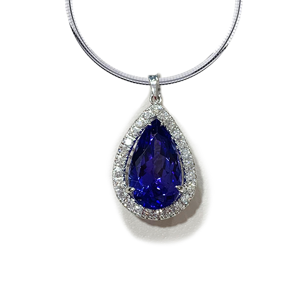 18K White Gold Tanzanite Pendant Necklace for Women - Elegant Tanzanite Jewelry Gift for Birthday, Anniversary & Special Occasions