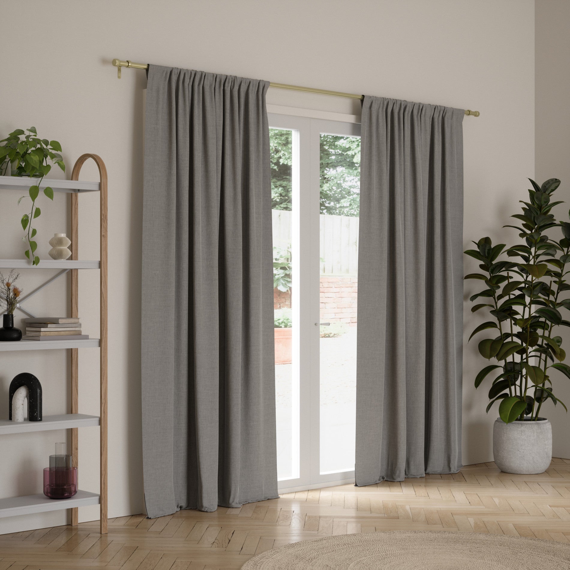 Cleo Curtain Rod - Adjustable Tension Window Curtain Rod for Home Decor, Black (28-48 inches) - Perfect for Living Room, Bedroom, and Office Windows