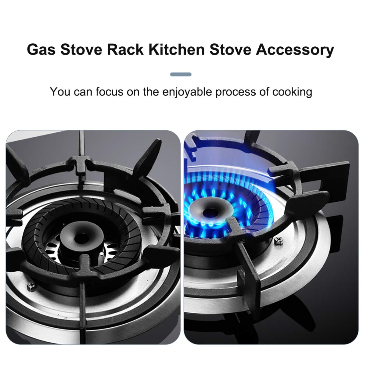 Non-Slip Black Cast Iron Stove Trivets - Heavy Duty Wok Support Ring & Cooktop Pan Holder for Gas Stove - Perfect for Kitchen, Camping & Outdoor Cooking Accessories