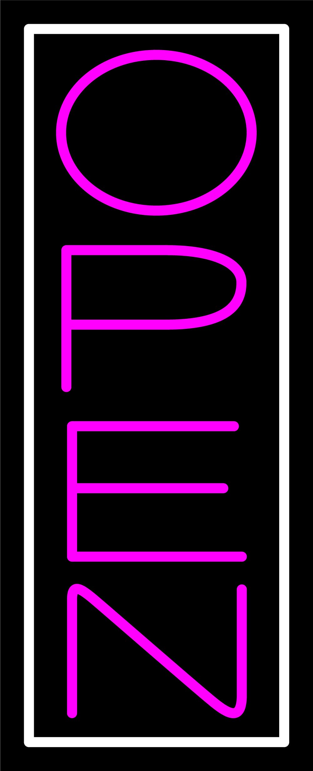 24x10 Inch Pink Open LED Neon Sign with White Border & Black Acrylic Backing - Adjustable Dimmer, Bright Premium Indoor Lighting for Storefronts, Bars, Weddings & Home Decor