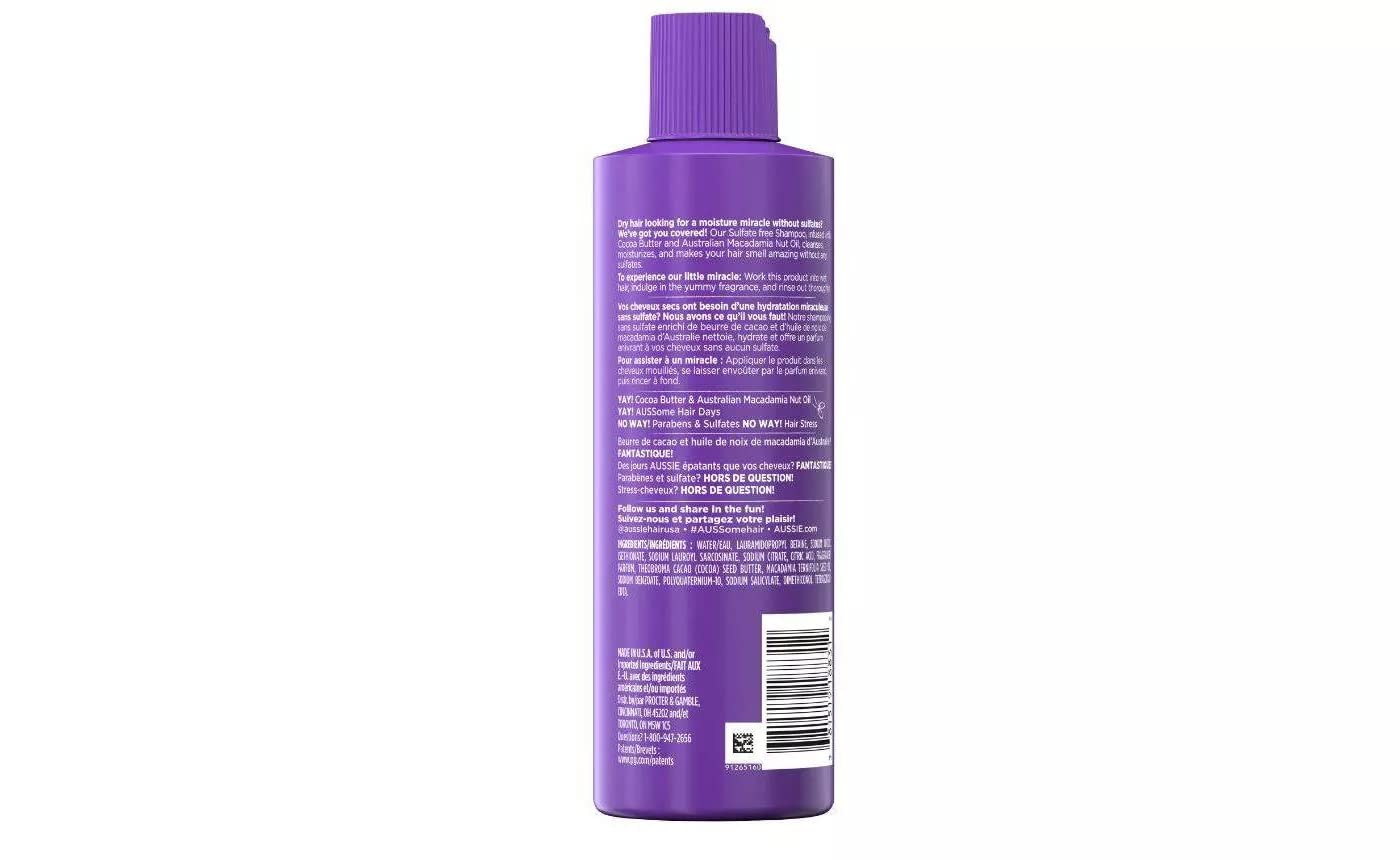 **Aussie Sulfate-Free Shampoo for Curly Hair - 8 fl oz (3-Pack) - Hydrating & Frizz Control for Daily Hair Care**