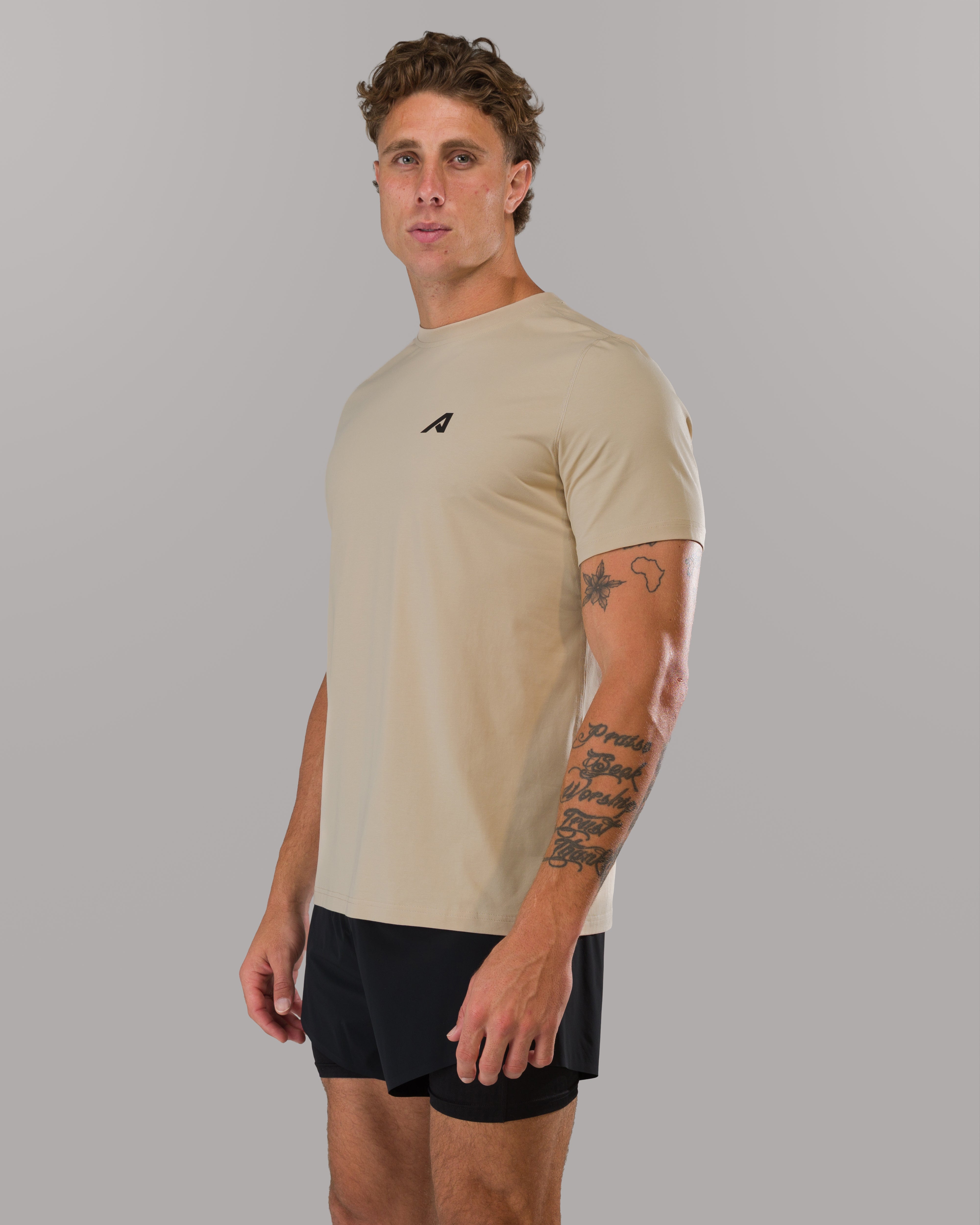 Momentum Tee Sandstorm - Premium Cotton T-Shirt for Men & Women | Comfortable Casual Wear for Gym, Running & Everyday Use