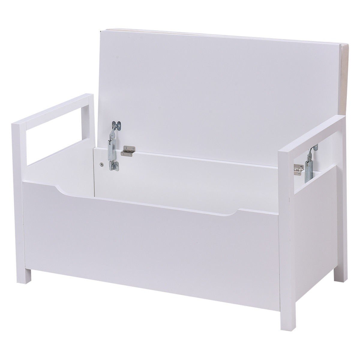 Modern Shoe Bench with Cushioned Seat - Elegant Entryway Storage Rack for Hallway, White Home Decor Furniture | Perfect for Small Spaces, Mudroom Organization & Shoe Storage Solution