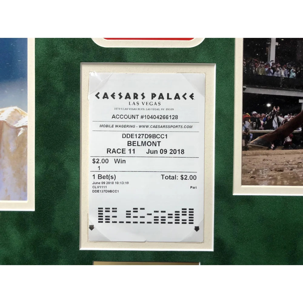 Mike Smith Triple Crown Framed Signed 8x10 Photo - Authentic Justify COA PSA/DNA with Ticket - Perfect for Sports Memorabilia Collectors & Horse Racing Fans