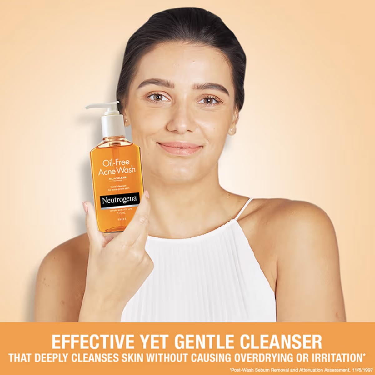 Neutrogena Oil-Free Acne Wash with Salicylic Acid | Deep Cleansing Face Wash for Oily & Acne-Prone Skin | Hydrating, Alcohol-Free, Non-Comedogenic & Dermatologist Tested | 6 fl oz (175ml) | Daily Skincare Routine for Clear, Healthy Skin