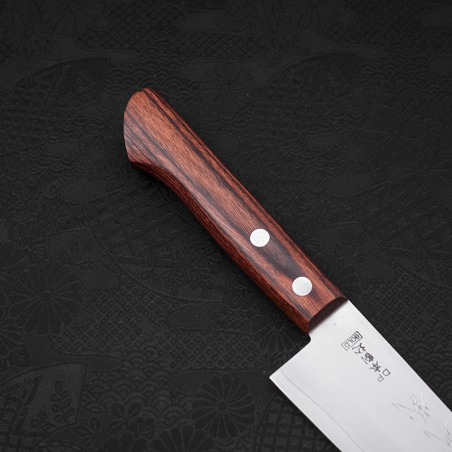 Premium Santoku Knife 140mm - VG-1 Stainless Steel Blade with Polished Mahogany Wood Handle - Perfect for Slicing, Dicing & Chopping Vegetables, Meat & Fish