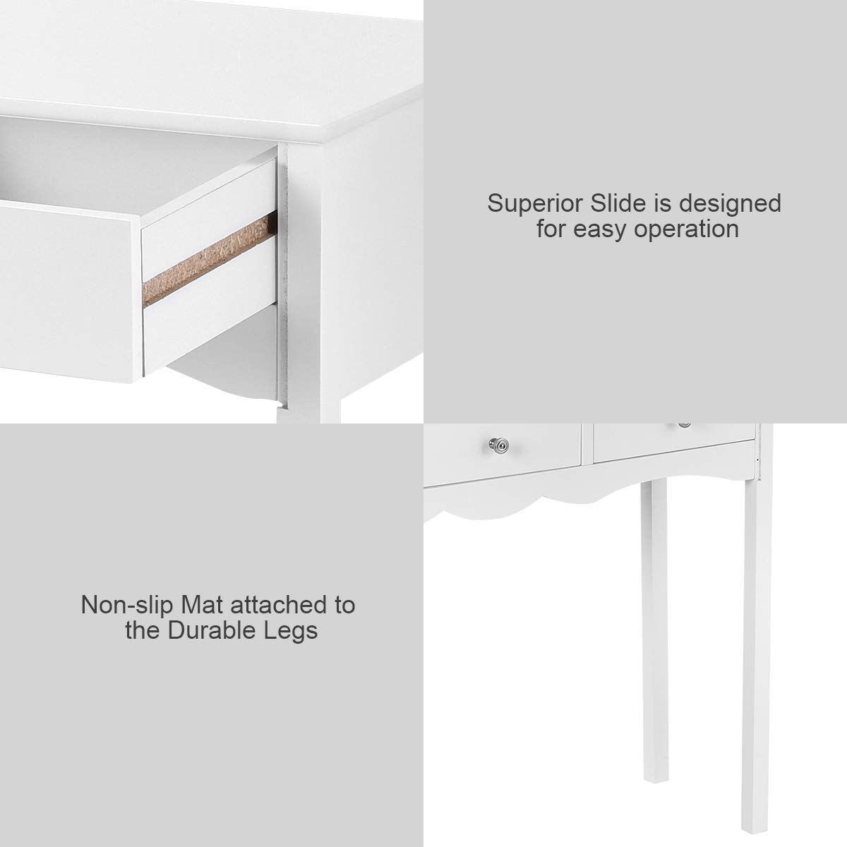 KOTEK White Console Table with 3 Drawers - Wooden Sofa Table with Storage, Entryway Hall Table for Living Room & Bedroom - Perfect for Small Spaces, Home Decor, and Organizing Essentials