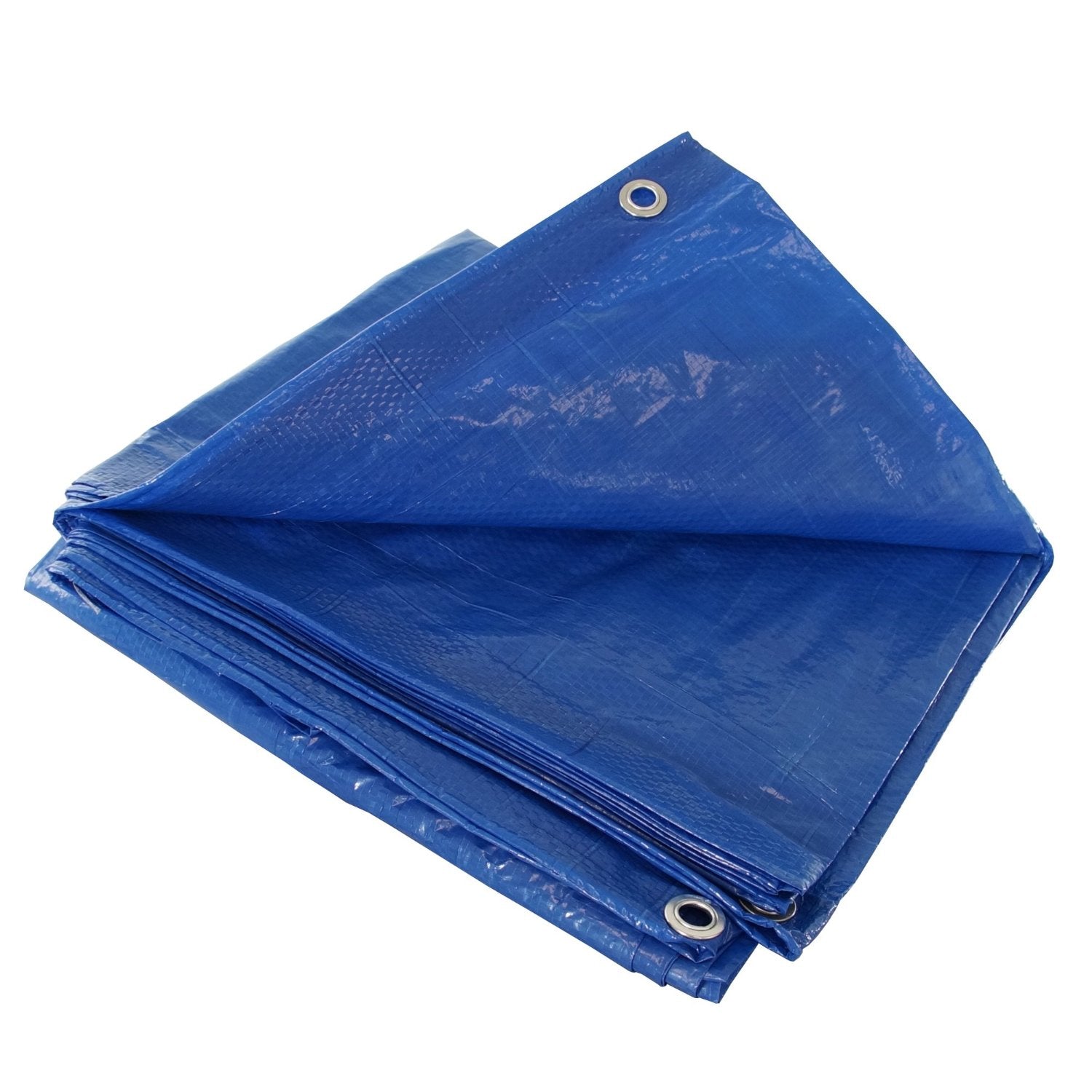6' x 8' Heavy Duty Blue Vinyl Tarp - Waterproof, UV Resistant, Reinforced Grommets - Perfect for Outdoor Camping, Boat Cover, Construction, and Emergency Use