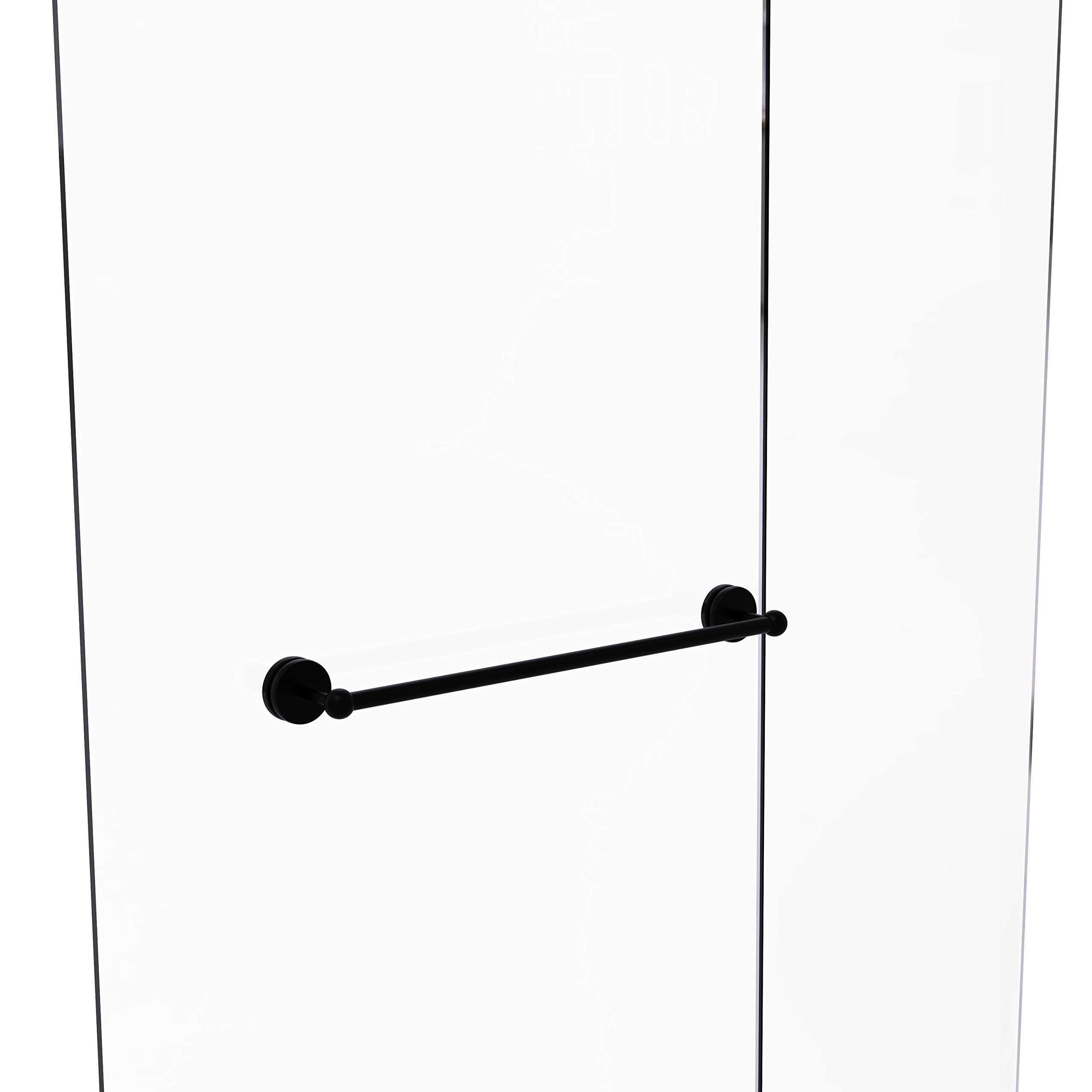 Allied Brass P1000-41-SM-24 Prestige Skyline Collection 24 Inch Matte Black Shower Door Towel Bar - Perfect for Bathroom Organization and Modern Home Decor