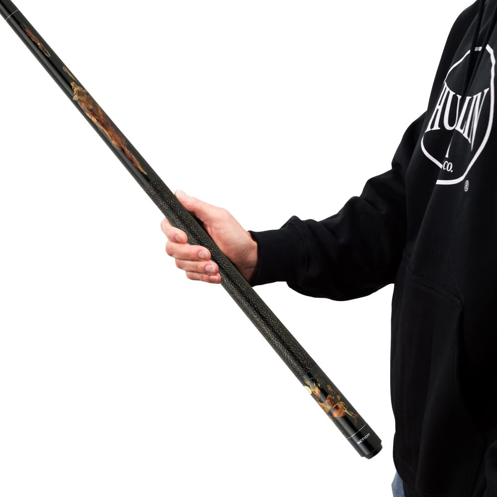 Wolf 19oz Action Adventure Billiards Pool Cue Stick - Professional Carbon Fiber Shaft for Precision Shots - Perfect for Home Game Rooms, Bars & Competitive Tournaments