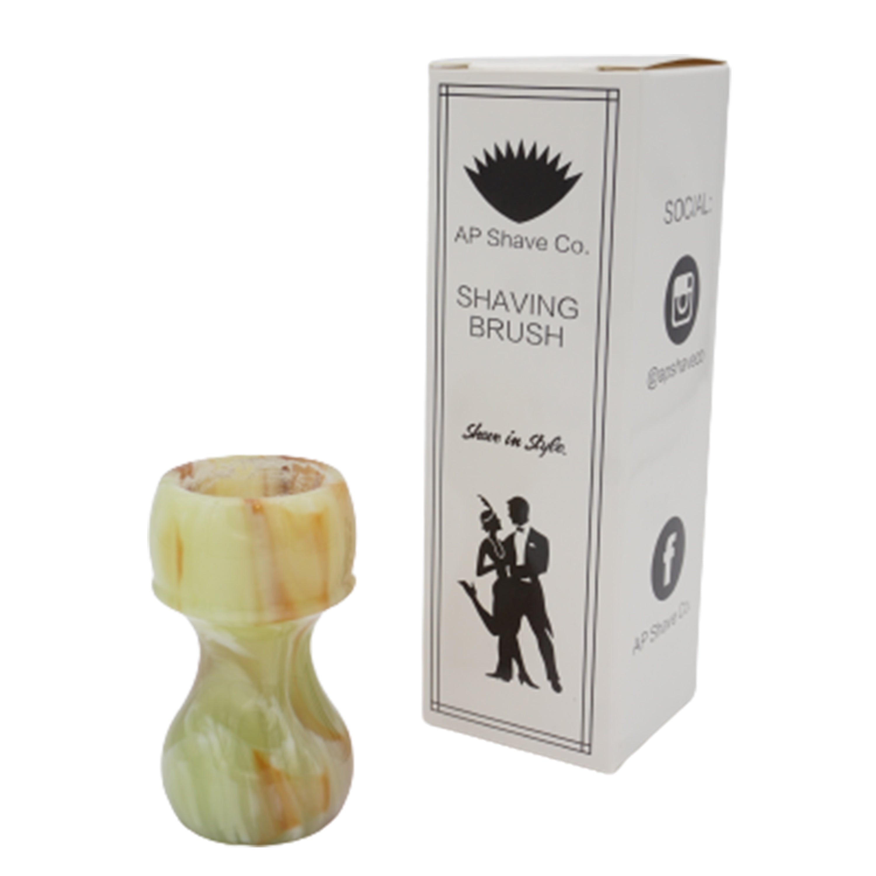 Premium Jade Handcrafted Shaving Brush Handle for Men - Fits 24mm & 26mm Knots - Luxury Wet Shaving & Grooming Accessory for Traditional Barbershop Experience at Home