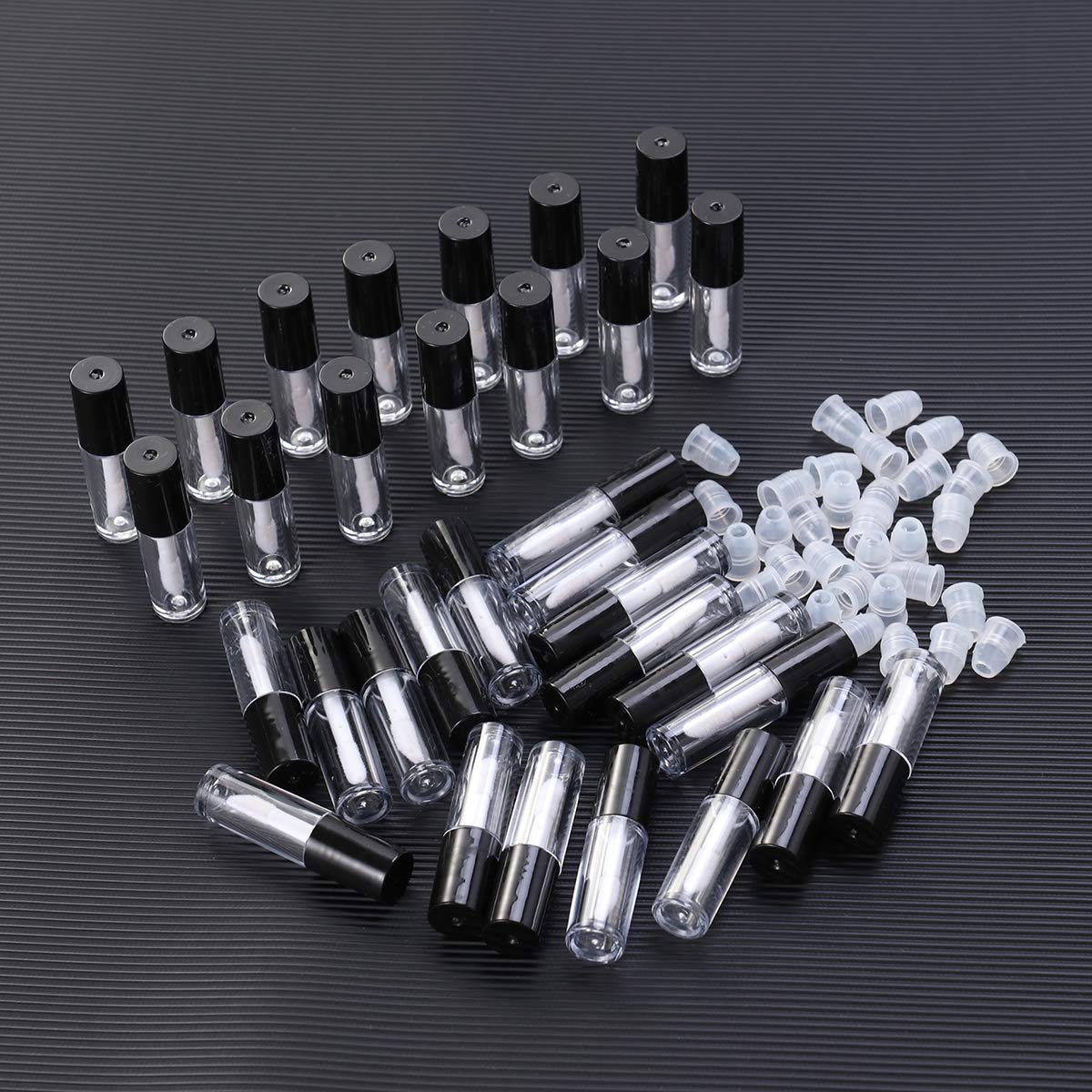 16pcs Mini Portable Empty Lip Gloss Tubes with Wands - Refillable Plastic Bottles for DIY Lip Gloss, Makeup & Travel - Perfect for Cosmetics, Salons & Home Use