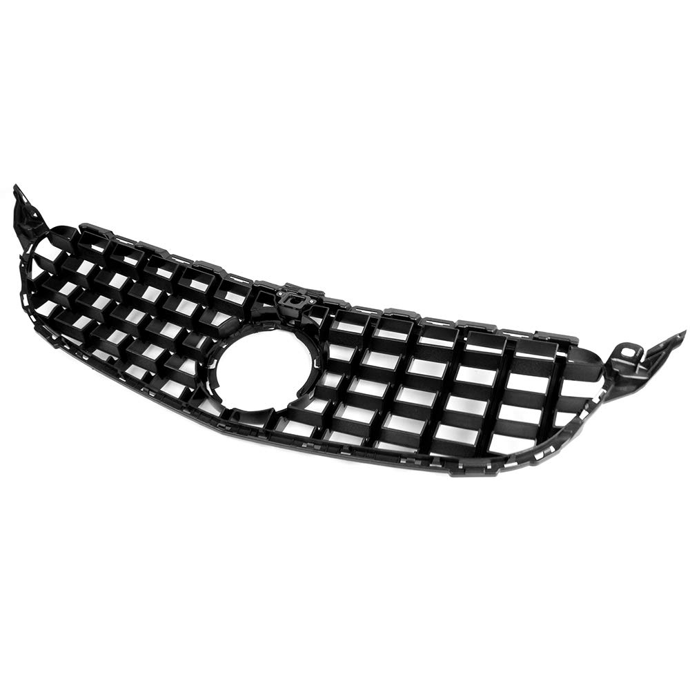 GT R Style Front Grille with Camera for Mercedes Benz C-Class W205 (2015-2018) - C180 C200 C250 C300 C400 Models - High Gloss Black Finish - Perfect for Car Enthusiasts & Performance Upgrades