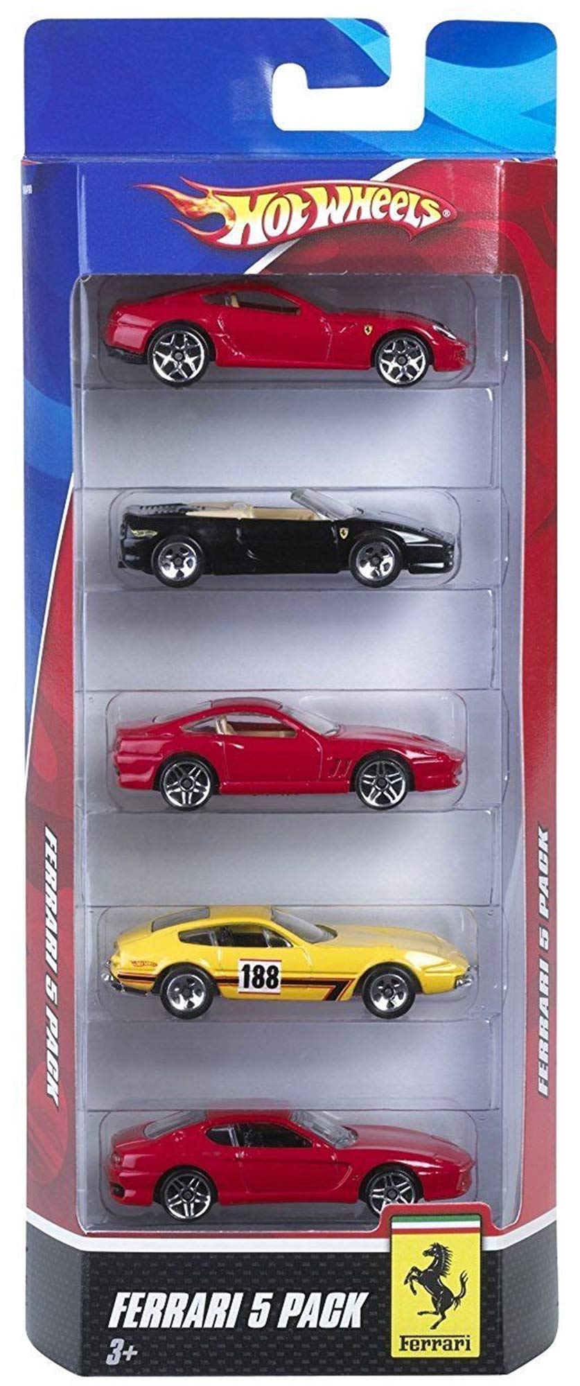 Hot Wheels Ferrari 5-Pack Die-Cast Toy Cars - Collectible 1:64 Scale Model Vehicles for Kids & Adults - Perfect for Play, Display & Racing Scenes