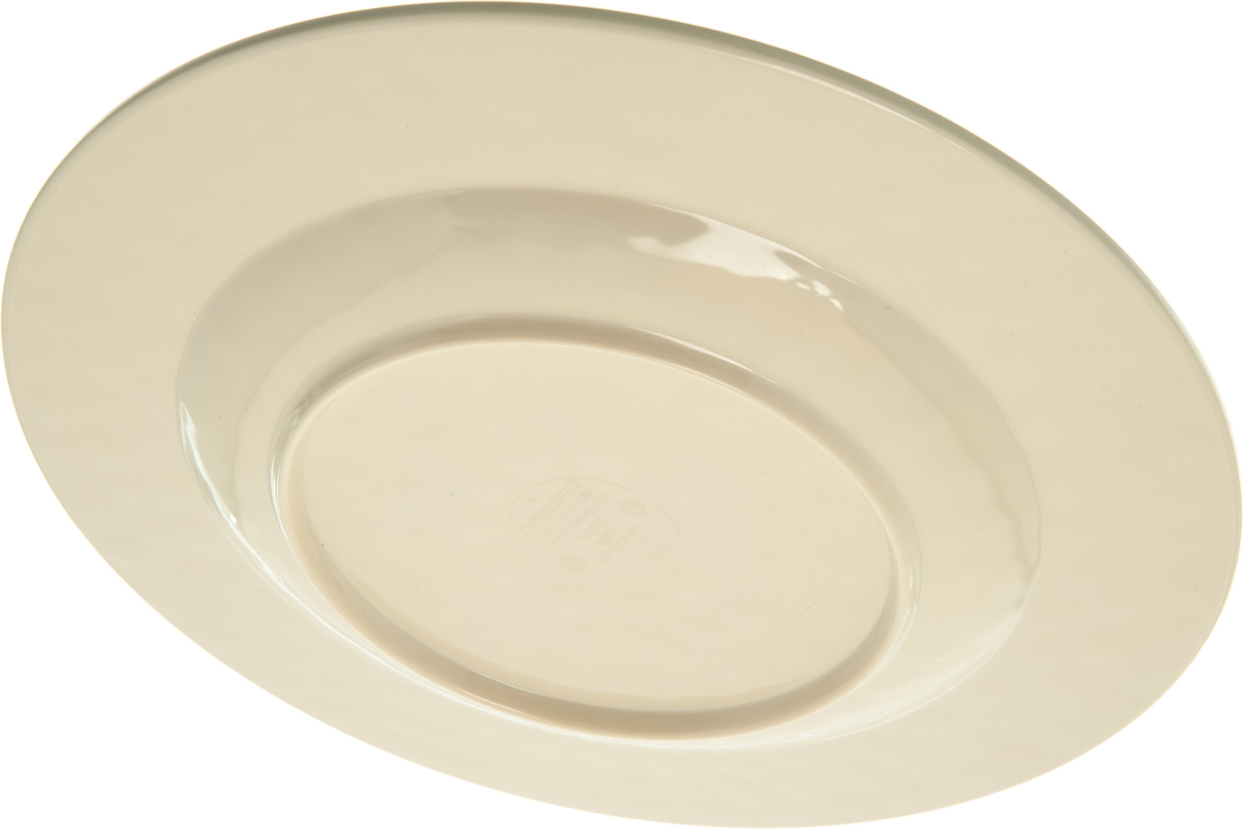 Carlisle FoodService 9-Inch Reusable Melamine Salad Plates with Rim - Durable for Home, Restaurant & Catering (Pack of 12, Buff Color) - Perfect for Parties, Picnics & Everyday Dining