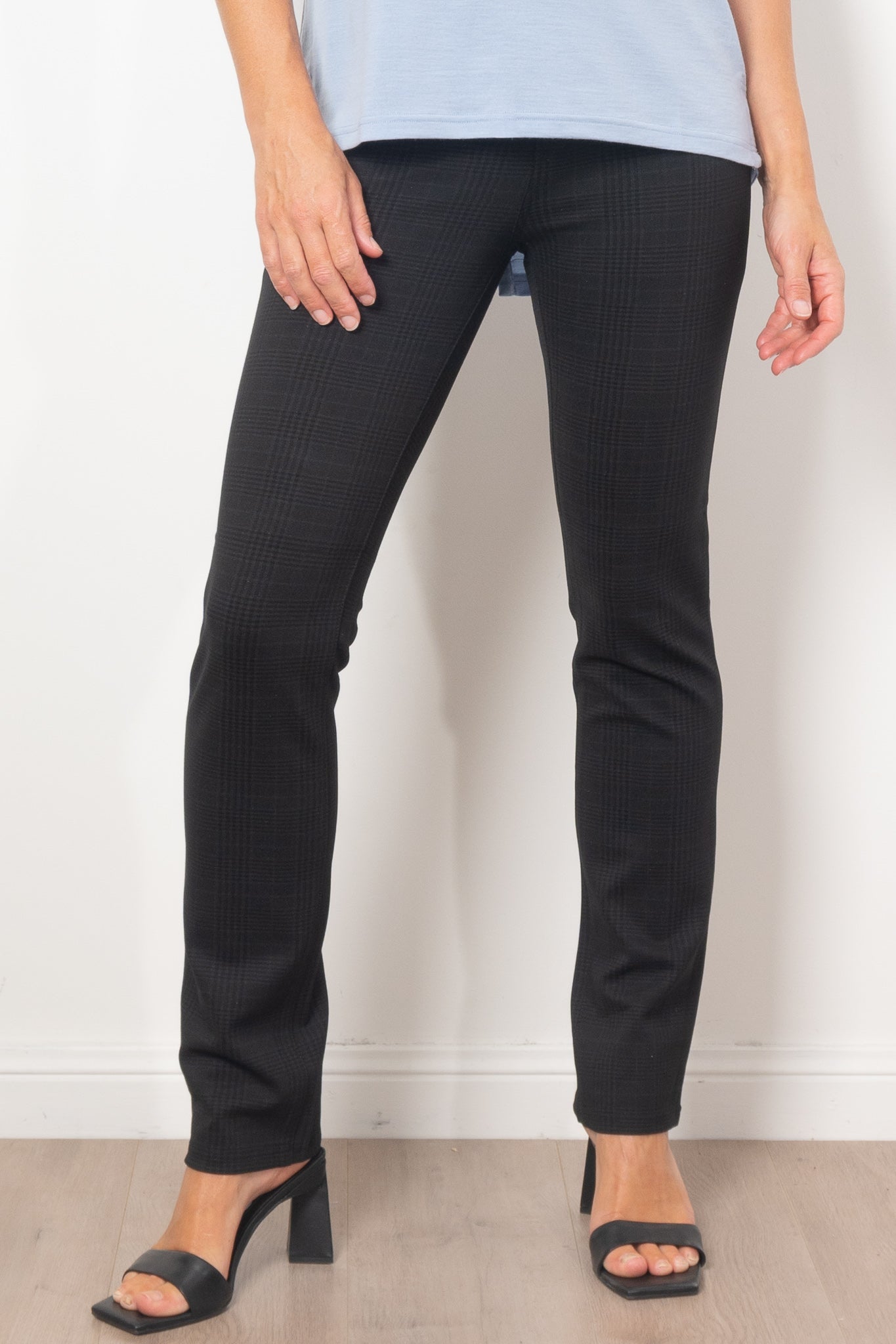 Vassalli Slim Leg Printed Ponte Pants for Women - Comfortable Office & Casual Wear - Perfect for Work, Travel & Everyday Outfits