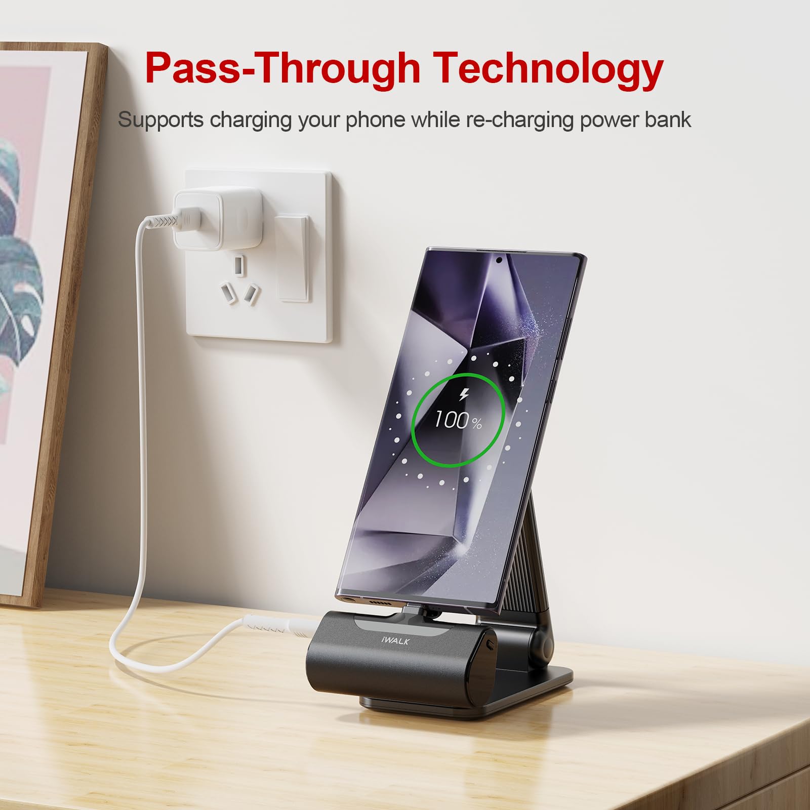 iWALK 4500mAh USB-C Portable Charger - Compact Power Bank for iPhone 16/15/14 Series, Samsung Galaxy S25/S24/S23, Z Flip 5, Google Pixel & More - Perfect for Travel, Outdoor Activities & Emergency Charging (Black)