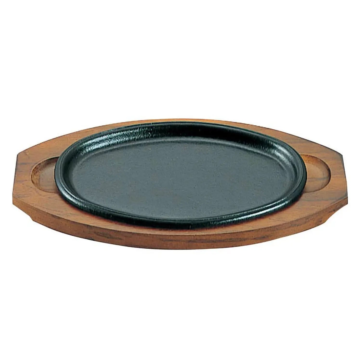 Asahi Premium Cast Iron Oval Sizzler Platter - 12 Inch Japanese Grill Plate for Steak, Fajitas & Hibachi Cooking - Perfect for Restaurants, Outdoor BBQs & Home Kitchen Use