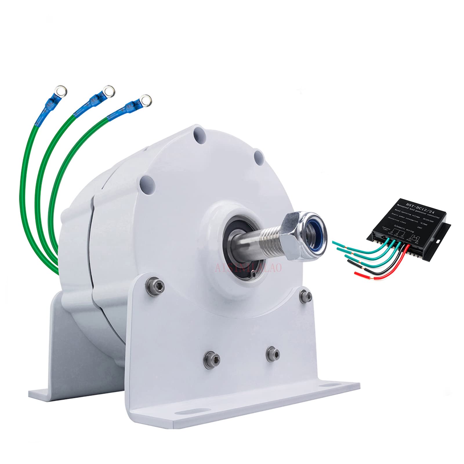 12V 24V 48V 12000W High Power 3 Phase Permanent Magnet AC Alternator Motor - Gearless Generator for Wind Turbine, Diesel Engine & Renewable Energy Systems (with Base) | Perfect for Off-Grid Power, DIY Projects & Industrial Applications
