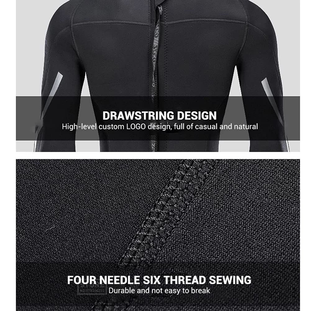 3mm Neoprene Wetsuit for Men - Long Sleeve Scuba Diving & Surfing Suit with Back Zip - Thermal Protection for Swimming, Snorkeling & Water Sports