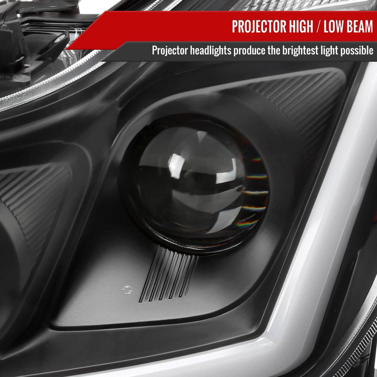 2008-2013 Infiniti G37 / 2014-2015 Q60 Coupe & Convertible LED Headlight Set with Sequential Switchback Turn Signal & Projector - Matte Black Housing & Clear Lens - Upgrade for Night Driving & Enhanced Visibility